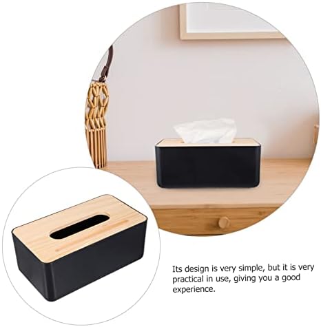 Кутия за Хартия VICASKY с Капак на Дървена Квадратна Кутия за Салфетки Ретро Офис Декор Настолна Поставка Органайзер За Тоалетни