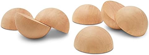 Дървени Разрязващи топки, 3 инча, Опаковка от 6 дървени Половини мъниста за направата на венци със собствените си ръце, от Woodpeckers