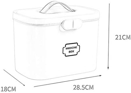 HUYP Преносима Кутия за Лекарства, Домакински Кутия За Съхранение, Многопластова Малка Кутия за лекарства Голям Капацитет, Комплект за първа помощ (Цвят: бял)