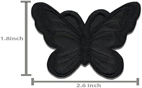 A-119, Сверхпрочный лепило 5, Черно нашивка за рокли с пеперуда, 6,7x4,6 см, на Бродирани Желязо нашивка с пеперуда