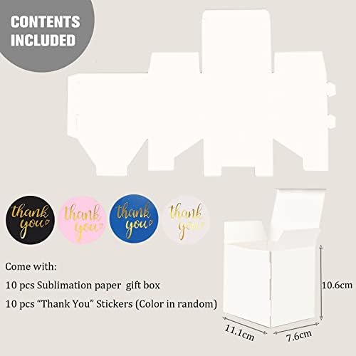 WindMage 10 бр. Кутии Подарък от бял Картон Сублимация на хартия с покритие, Индивидуална Опаковка кутия за Топлопреминаване, кутия