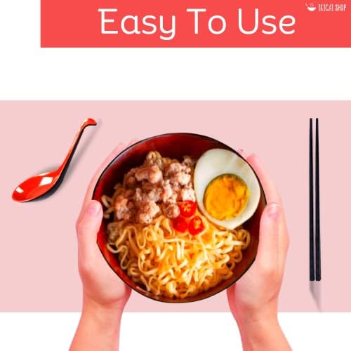 ИКИГАЙ, Купа за рамена с пръчици за хранене и лъжица, Определени мисок за супа с юфка по японски стил обем 4-42 грама и Азиатски