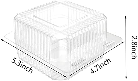 200 Бр Прозрачни Пластмасови Контейнери за изнасяне на панти за Еднократна употреба, Контейнери-мида за хранителни торти с Капаци 5,3 х