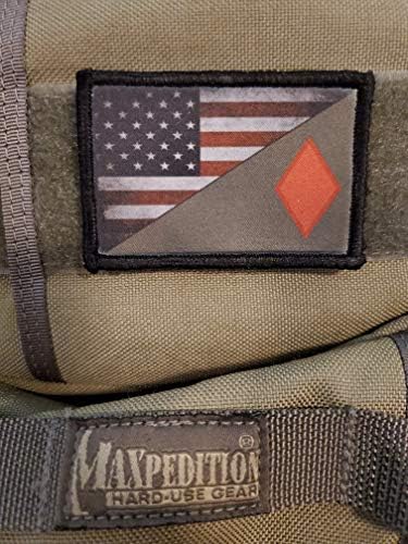 Пълноцветен Знаме на 5-та пехотна дивизия на САЩ, нашивка на духа, тактическа военна. Кука и контур, 2x3 Произведено в САЩ