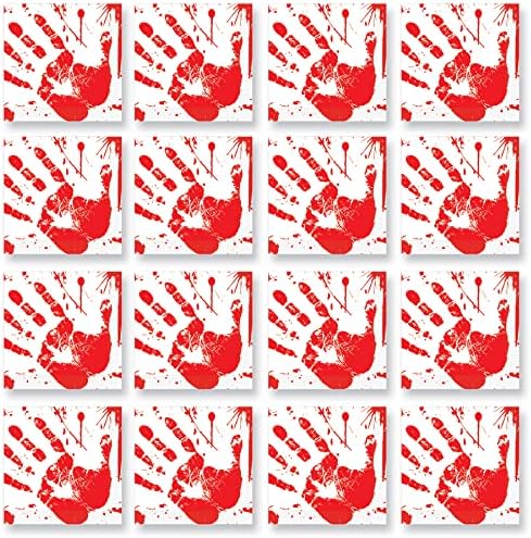 Кърпички за закуска с Кървави отпечатъци от ръце Beistle, Един размер, Червено-бели