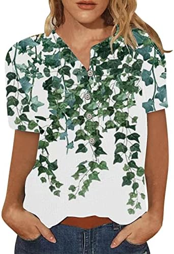 Блузи-Ризи за Жени, Ризи Свободно, намаляване, Ежедневни Блузи Копчета с Къс Ръкав, Отгоре
