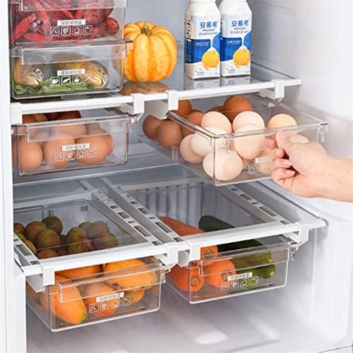 Кутия за съхранение на зеленчуци и плодове, кухненски прибори, съд за яйца в хладилника с капак, прозрачна пластмасова, фланец чекмеджето, спестяващ място 1223 (цвят: ?
