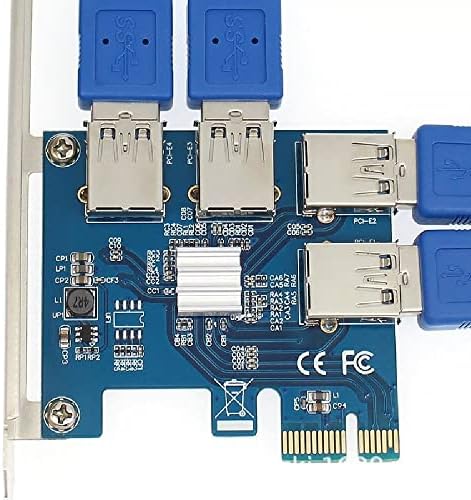 GDGDTDGDG Адаптер PCI-E за PCI-E 1 Завой 4 Слота PCI-Express от 1x до 16x USB 3.0 Специален Конвертор Странично Карта PCIe