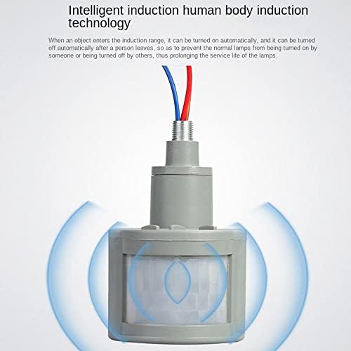 Регулиране на Инфрачервен превключвател датчик за движение 85-265 В, Превключвател датчик за движение, Инфрачервен PIR детектор, Въртящ се на 180 градуса - (Цвят: бял)