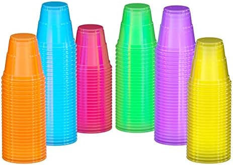 Изискан светещи чаши за парти Blacklight - Различни цветове - за Еднократна употреба чаши за парти - Чашки с реактивен сияние