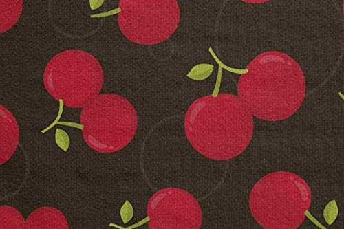 Кърпа за подложка за йога Ambesonne Cherry, Лятно Изображение плодови Повтарящи се мотиви, Узрели и Освежаващо, Нескользящий