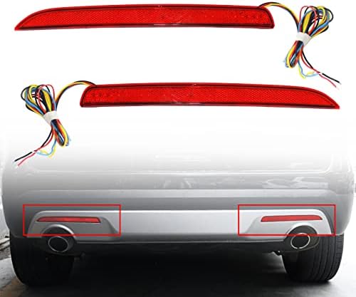 Led рефлектор броня Светло Червен Обектив, Съвместима с 2017 2018 2019 Ford Explorer Функция задна спирачки, Задни фарове за