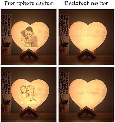 Индивидуален лека нощ 3D Сърце USB САМ Moon Night Lamp, Индивидуален Лунен Лампа със снимка и текст, персонални лунна светлина