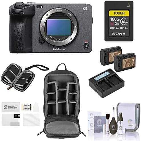 Пълен Комплект фотоапарат Sony FX3 Line Cinema с карта памет CFexpress Type A капацитет от 160 GB, 2 Допълнителни батерии, двойно зарядно устройство, раница, защитно фолио за екрана, фу