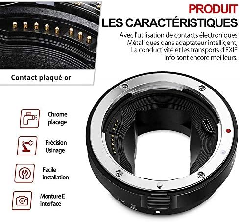 Смарт адаптер EF/EF-S обектив Sony E-Mount T, Преходни пръстен за обектива автоматично фокусиране за обектив Canon EF / EF-S за камера