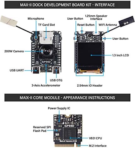 youyeetoo Sipeed Maix-II Докинг станция за задълбочено обучение AI + ИН Linux 1080P Vision Development Kit