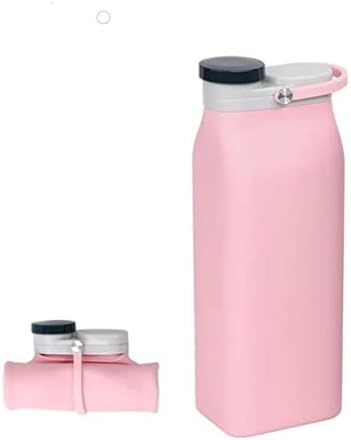 LMMDDP 600 мл Сгъваема Силиконовата бутилка за мляко, Пътна Спортна Преносима Бутилка за вода, съд за спорт на открито, Пластмасова бутилка