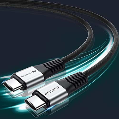 Кабел xuenair USB C 100 W 2 опаковки, 6,6 фута USB кабел C-C USB кабел, Кабел за бързо зареждане PD 3.0 C-C Type, Сплетен USB Кабел C, Кабел