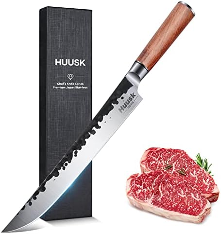 Huusk Viking Knife Ножове Пещерен Човек - Нож за Рязане на Месо Ръчно Коване, Остър Обвалочный Нож за Рязане на месо, Японски