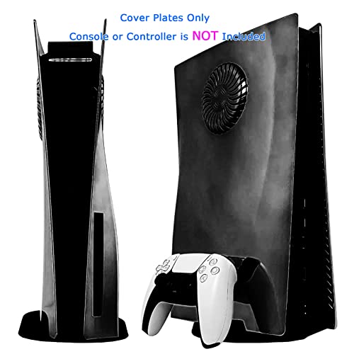 Нови за PS5 Потребителски лицеви панели, покрити с черно покритие, с подмяна на цветни led лампи, Съвместими с конзола PlayStation 5 Disc Edition, Допълнителна Защитна обвивка + Ох?