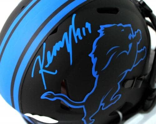 Мини-каска Detroit Lions Eclipse с автограф от Кени Голладея - JSA Auth W * Синьо - Мини-каски NFL с автограф