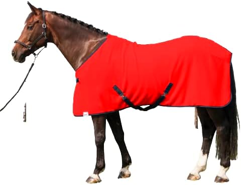 Силен и топъл Хладни цветове Меко руно за коня (72 инча, червен)