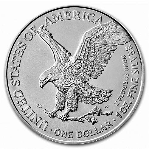 Американски сребърен орел 2022 година. Сребро 999 проба с Нашия сертификат за автентичност Долар, Без да се позовават на Монетния