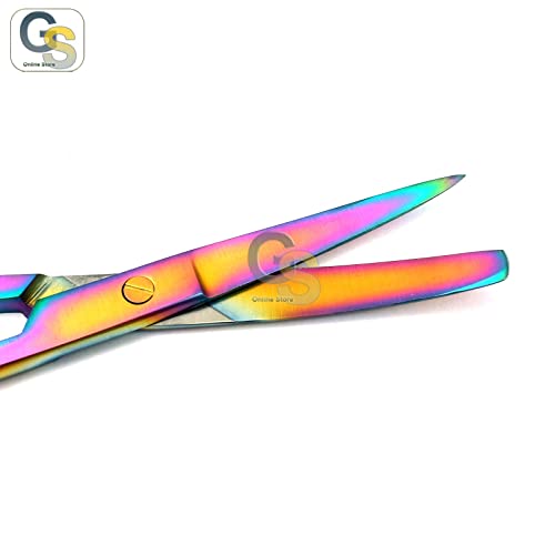 Комплект от 5 Цветни Преливащи Работни ножица от титанов стомана Sharp/Blunt 5,5 Огъната Неръждаема Стомана, от онлайн МАГАЗИН