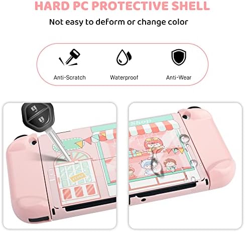 Дизайн FANPL за Nintendo Switch OLED Case, Симпатичен Защитен Калъф за Switch OLED, Кожа за Switch OLED и контролер Joy Con (магазин за подаръци, за куклен театър)