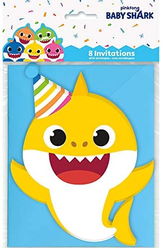 Уникални покани на парти Baby Shark | 8 x 4 | 8 бр.