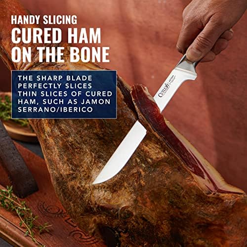 Нож за рязане на шунка Cutluxe 10 инча в испански стил за нарязване на месо на Тънки филийки Serrano Ibérico и италианската Прошуто