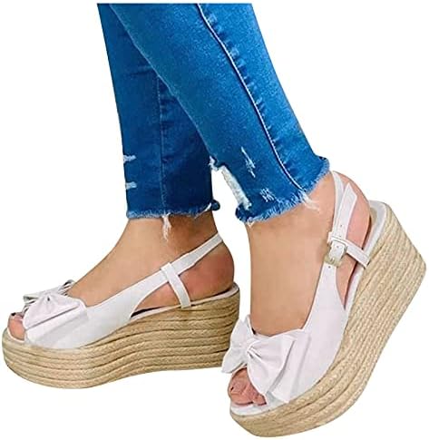 YHIWU елегантни летни сандали за жени платформа каишка на глезена сандали с отворени пръсти espadrilles на танкетке сандали глезена