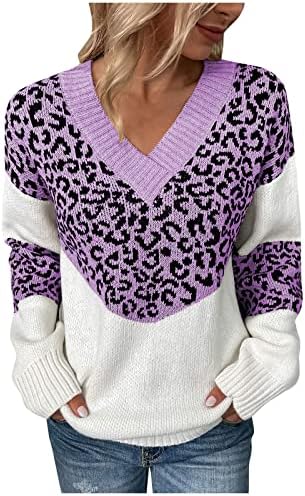 Коледа с дълъг SERYU леопардовым принтом Vneck блузи женски ръкав на пуловер монтиране трикотажный участък туника с мозайка
