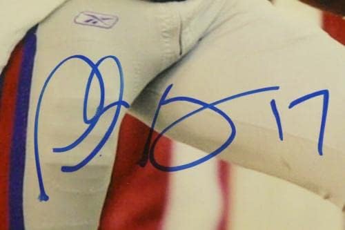 Плаксико Барресс Подписа Снимка 16x20 ню ЙОРК Джайънтс със Стикер JSA Без карта - Снимки NFL с автограф