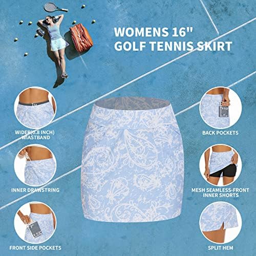 M MOTEEPI 16Пола за Голф, за Жените, Тенис Пола с 4 джоба, Спортни къси Панталони с Висока талия, Поли