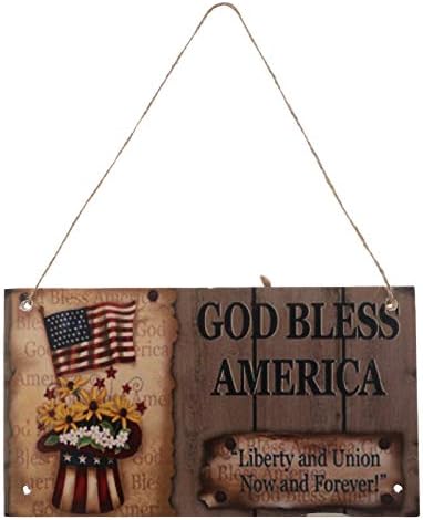 SOIMISS Американското Знаме, о, Боже, Благослови Америка на 4 юли, Wooden Американски Флаг, Стенни Табели, Знак на Патриотичен Ден