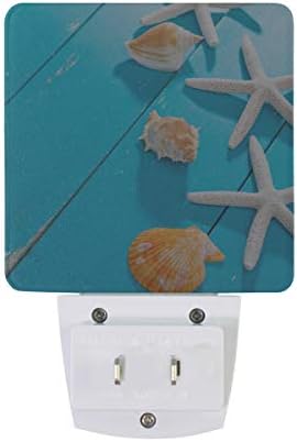 Naanle Комплект от 2 Океана на Плажа Миди Морска звезда На Син Селски Дърво Лятна Морска Живот Автоматичен Сензор LED От здрач