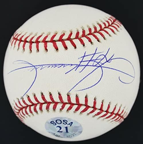 Сами Соса 21 С Автограф OML 2002 РЧР Baseball JSA COA #JJ85569 - Бейзболни топки с автографи