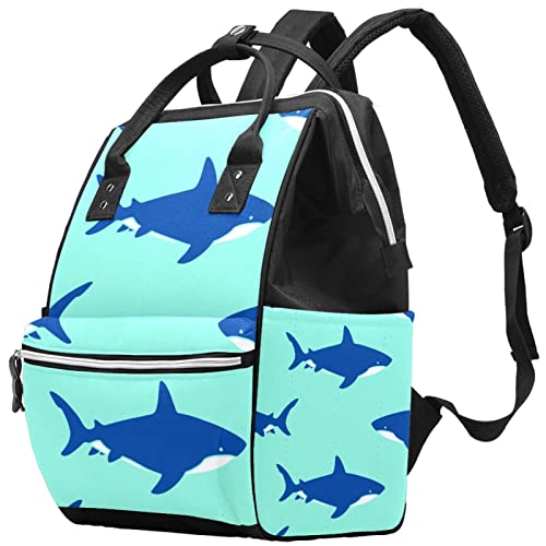 Чанти-Тоут за Памперси Shark, Раница за Мумии, Чанта за Пелени с Голям Капацитет, Пътна Чанта за Грижа за Детето