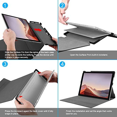 Калъф Fintie за таблет Microsoft Surface Pro 7 Plus/Surface Pro 7/Surface Pro 6 /Surface Pro 5 с диагонал 12,3 инча, Твърда обвивка,