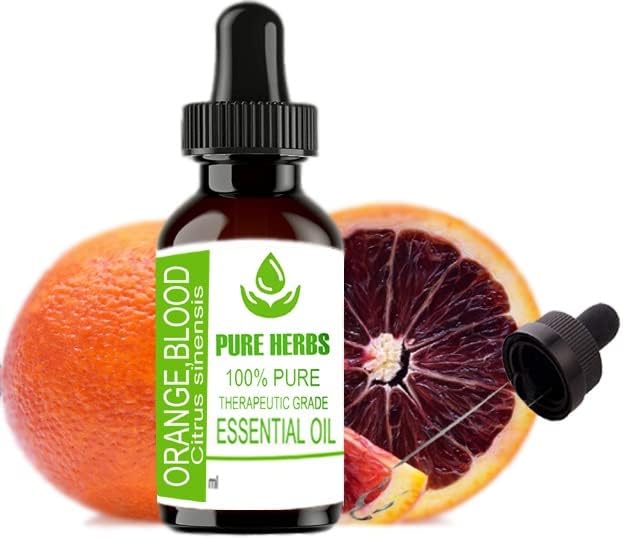 Етерично масло Pure Herbs Портокал, Кръв (Citrus Sinensis) е Чисто и Натурално Терапевтични 100 мл с Капкомер