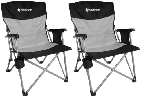 Сгъваеми Туристически столове KingCamp с широкоугольной облегалка за възрастни с подлакътник, Туристически Столове за възрастни на открито