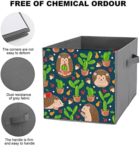 Забавни Таралежи Ябълка Кактуси Сгъваеми Кутии За Съхранение На Кубчета Организатор На Модни Тъканни Кутии За Съхранение На Вмъкване
