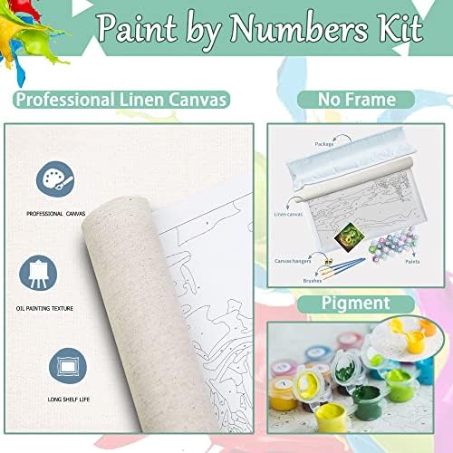eimivrc Paint by Numbers 4 опаковки -Боята по номера за възрастни и деца, Боята по номера за декорация на подаръци (4 опаковки,
