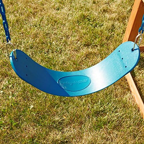 Swing-N-Slide WS 5102 2 Комплекта Сини седалки-люлки с Пръстен / Трапецией Комбиниран Комплект за освежаване на люлките, Синьо