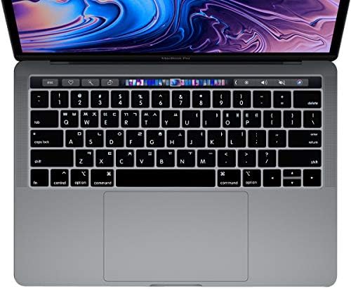 ProElife Корея Ультратонкая Защитно покритие Силиконова клавиатура за Apple MacBook Pro Touch Bar Retina 13 инча 15 инча (модели A1706, A1707, A1989, A1990, A2159) ( 2017 2018 2019 година на издаване) (черен)