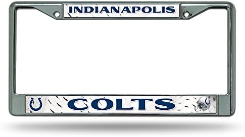 Rico Industries Футбол NFL Indianapolis Colts 12 x 6 Хром Рамка със Стикери - автоаксесоари за леки автомобили /камиони /джипове