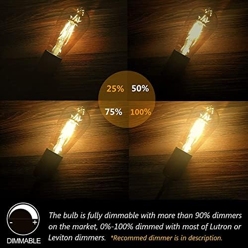 Led крушка на Едисон ASOKO с регулируема яркост на 6 W, Еквивалент на винтажной крушка с мощност 60 Вата, топъл бял цвят До 2200-2400