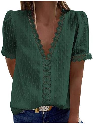 Модерни Елегантни Ризи за Жени, Сексуална Блузи с V-образно деколте и Флорални Дантели, плетени калъф за плетене на една