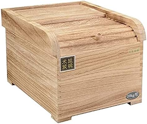 Кутия за съхранение на ориз SYZHIWUJIA за съхранение на храна с капак, Кутия за съхранение на ориз с тегло 10 кг Контейнер за зърно с Мерным чаша, Кутия за ориз от Дърво, Ку?